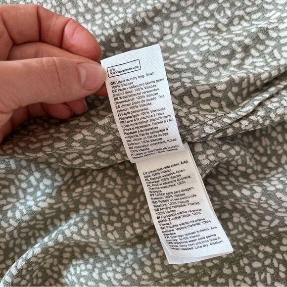 Nwt & other stories green speckled puff sleeve smocked midi dress women’s 6 - Picture 8 of 9